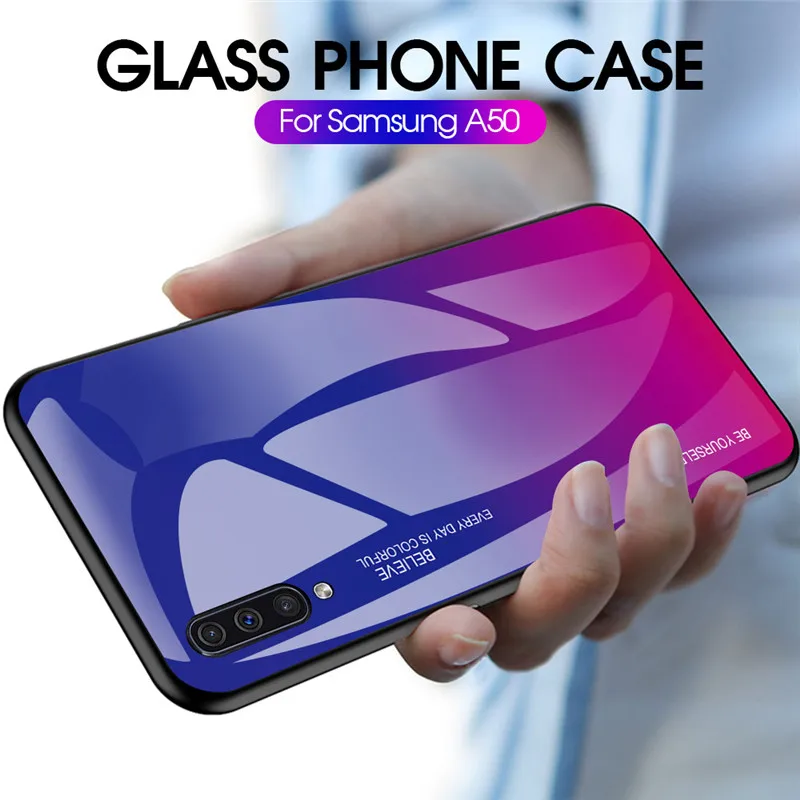 

Luxury Gradient Glass Case For Samsung S10 Lite A6 A8 Plus A7 2018 Case For Samsung M20 M10 A30 A50 J4 J6 A9 STAR A8S Case Coque