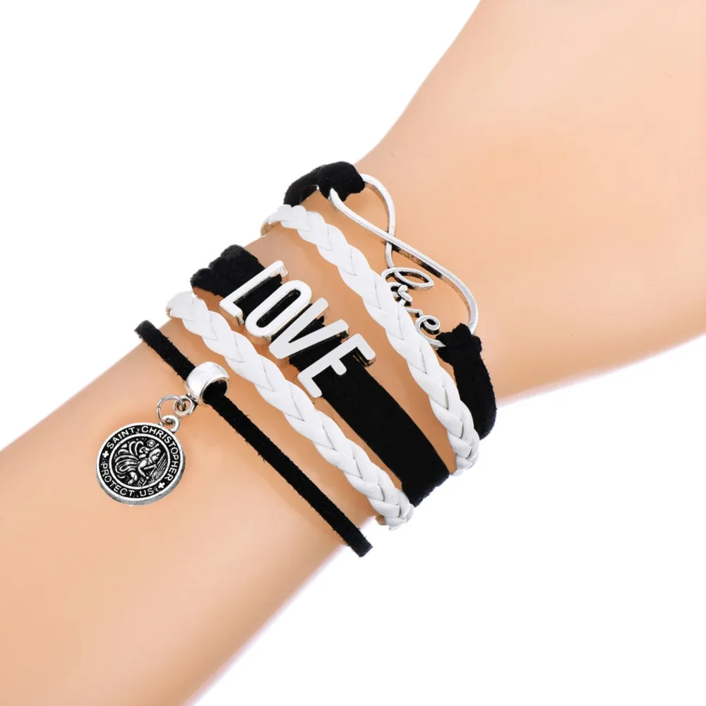 Dawapara Saint Christopher protect us love rope chain bracelet set Dawapara Saint Christopher protect us love rope chain bracelet set