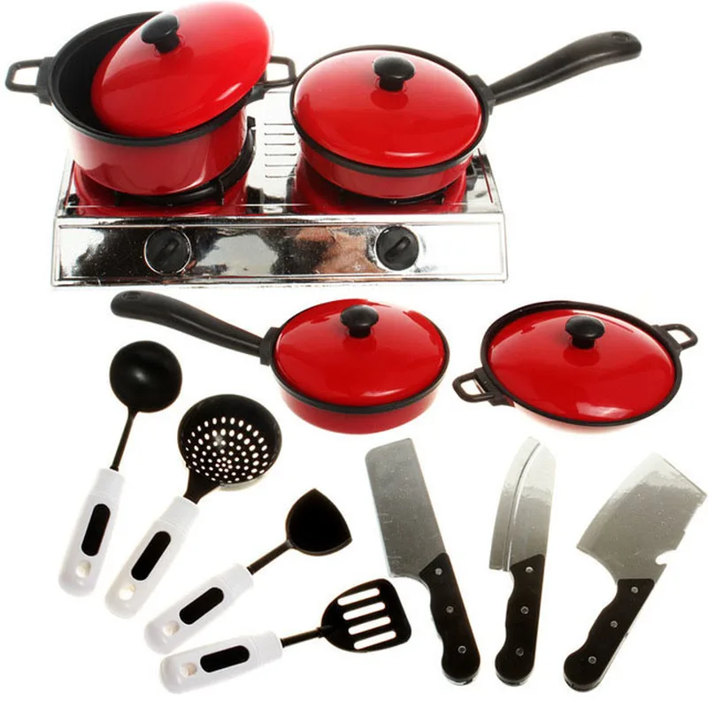 

13 Pcs Children's Set of Artificial Tableware Cooking Kitchen Houseware Tableware Children's Educational Toys Girl Toys