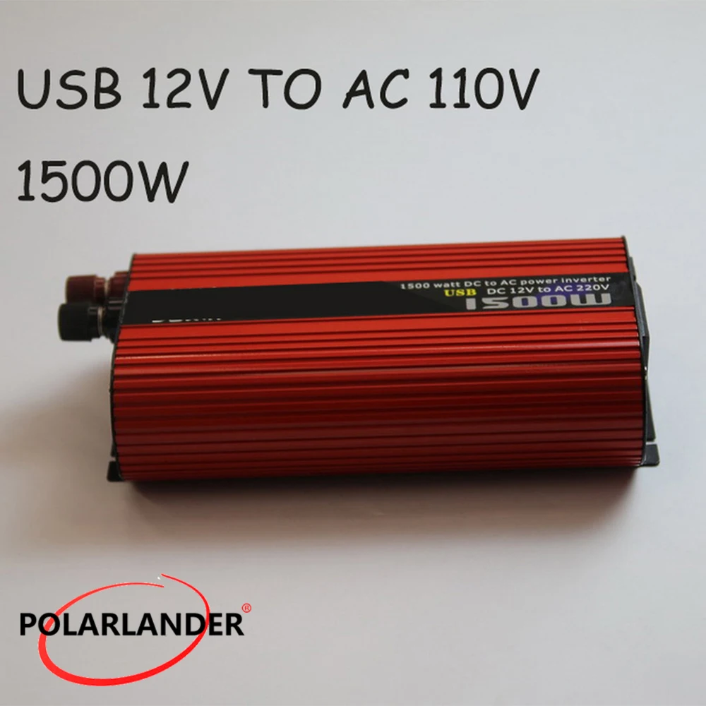 1500 Вт поляризационный инвертор питания автомобиля USB DC 12 В/24 В к AC 110 В/220 В Инвертор адаптер конвертер