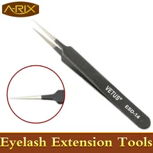 10 шт./лот нержавеющей eyelashtweezer VETUS ОУР Пинцет Антистатические Пинцет esd14 прямо и локон хорошее качество