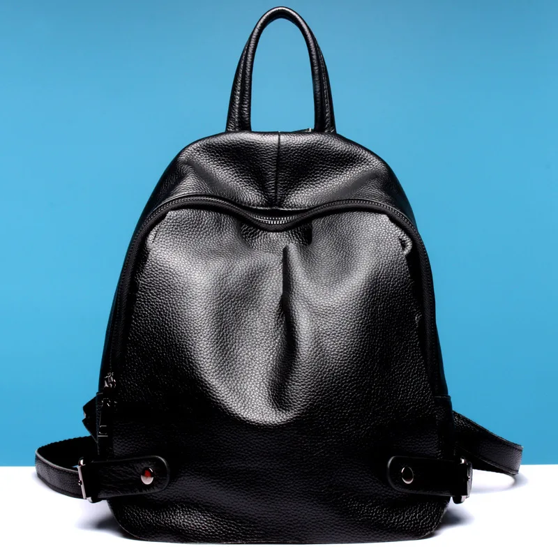 

2019 Fashion new women's leather shoulder pack hundred top layer leather backpack