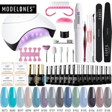 Modelones 36 Вт Светодиодная лампа для Гель-лак для нейл-арта набор смарт-Сенсор УФ лампа каких-либо 4/6/8/10/ 14 цветов! полупостоянная гель электрическая дрель комплект