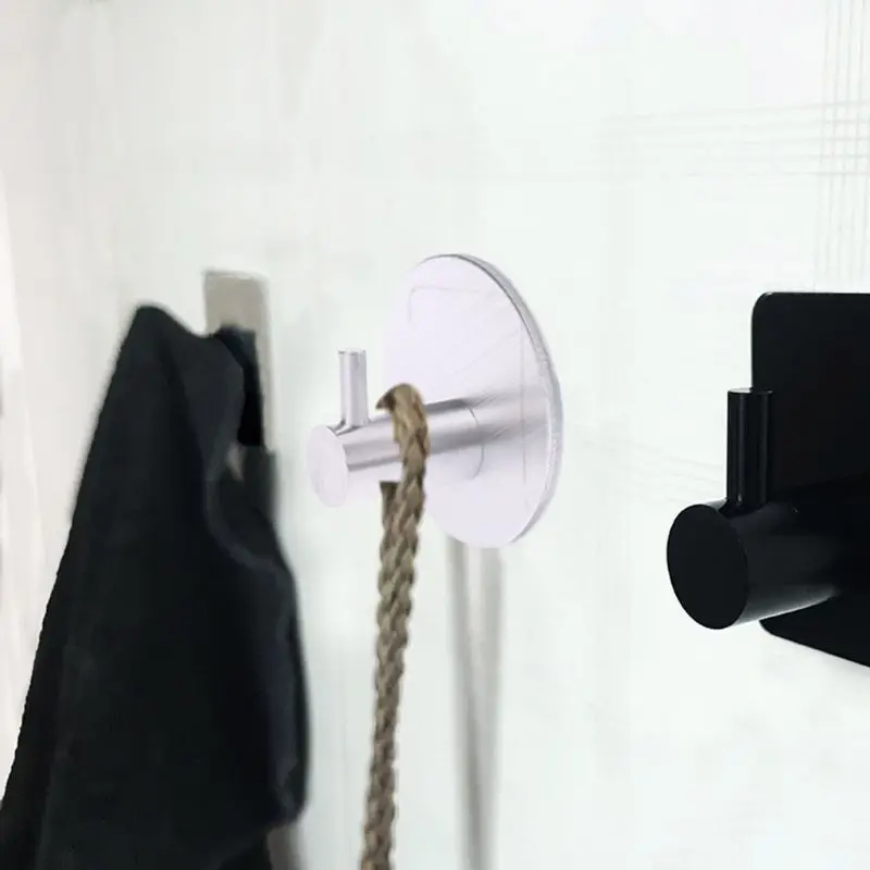OOTDTY الذاتي ملصق خطاف لاصقة جدار الباب الملابس حقيبة مفاتيح شماعات الحمام خطاف المنشفة منظمة المنزل