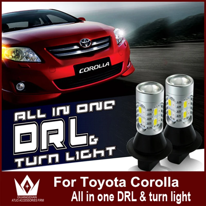  Night Lord  For Corolla 2007-2014 7440 LED DRL Daytime Running Light &Front Turn Signals all in one 