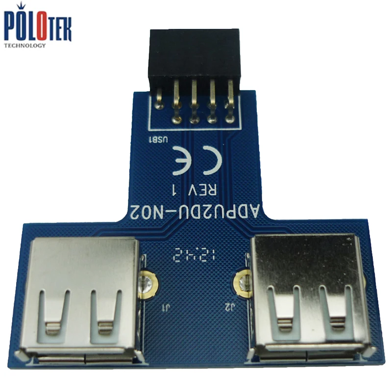 

IT-GO 9pin USB2.0 to USB2.0 Female Port Header