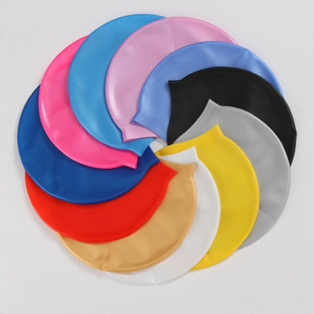 

Soft Silicone Waterproof Swimming Caps Protect Ears Long Hair Sports Swim Pool Hat Swimming Cap for Men & Women Adults