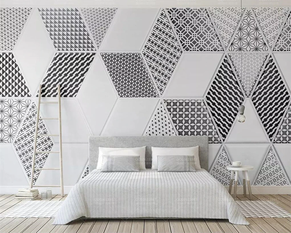 Simple Black and White Geometric Polka Dot Wallpaper 