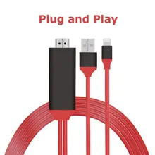Plug Play кабель 2 м USB 8 Pin для Lightning IOS 11 к HDMI HDTV AV адаптер для iPhone X 8 7 7 Plus 6 6 Plus Зарядный Кабель-адаптер