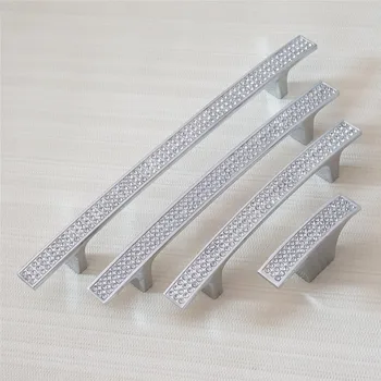 

3.75" 5" 6.3" Glass Dresser Pulls Knobs Crystal Drawer Handle Knobs Silver Kitchen Cabinet Handles Knobs Door Handle Pulls