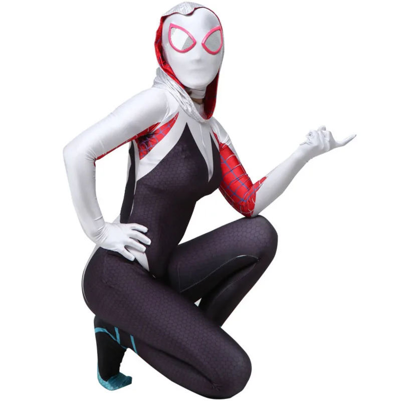 

3D Print Spider Gwen Stacy Spandex Lycra Zentai Spiderman Costume for Halloween Cosplay Female Spider Suit Anti-Venom Gwen woman