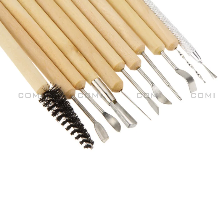 11pcs Burins Tools Wax Pottery Clay Sculpture Carving Modeling Tools DIY Craft Ceramics Tool