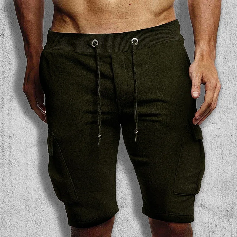 OEAK 3XL хлопок Мужские Шорты повседневные шорты на шнурке прямые Masculino Praia - Цвет: Армейский зеленый