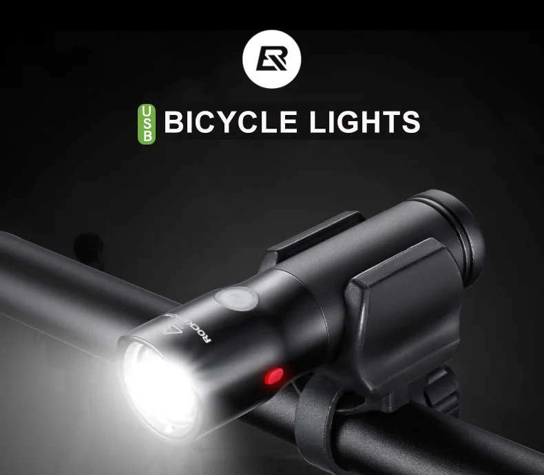 Clearance ROCKBROS Bicycle Light Power Bank Led Waterproof USB Rechargeable Bike Light Side Warning Flashlight 700 Lumen 2000mAh 5 Modes 12