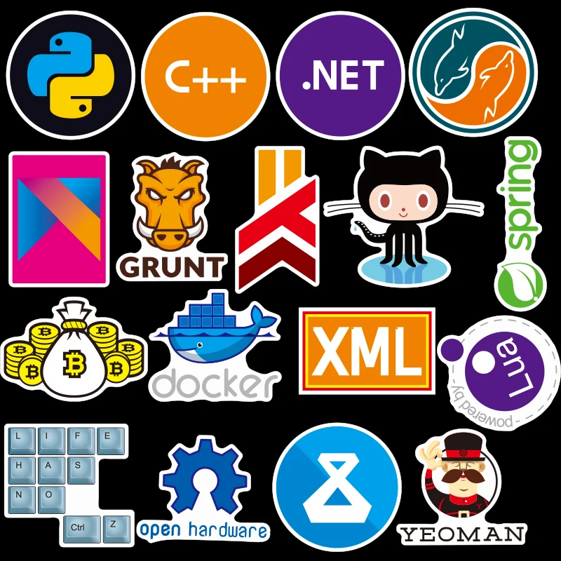 72Pcs Internet Java JS Php Html Cloud Docker Bitcoin Programming Language APP Logo Cool toy Stickers for Laptop Car DIY Sticker 72Pcs Internet Java JS Php Html Cloud Docker Bitcoin Programming Language APP Logo Cool toy Stickers for Laptop Car DIY Sticker