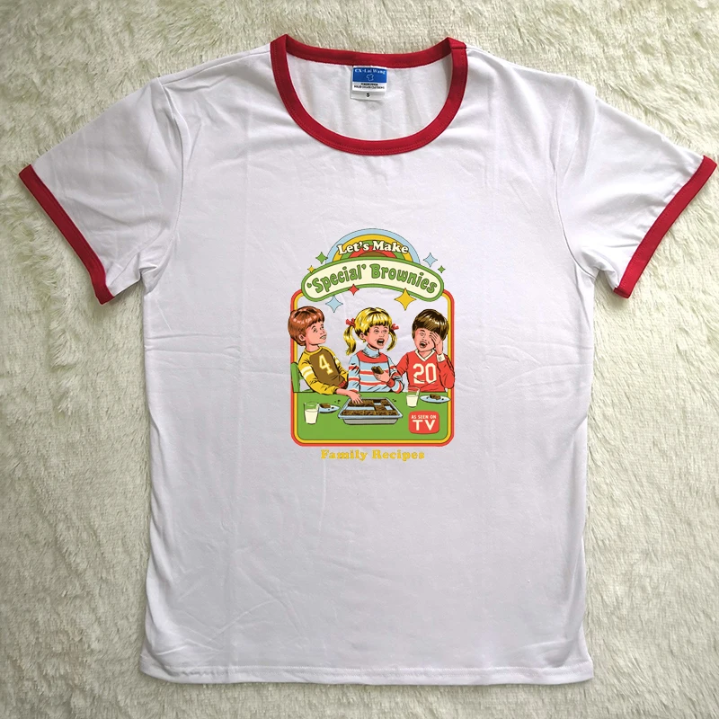 

Let's Make Special Brownies Kid's Game Funny T shirts Plus Size Harajuku Clothing Short Sleeved Tumblr Graphic T shirt Women New