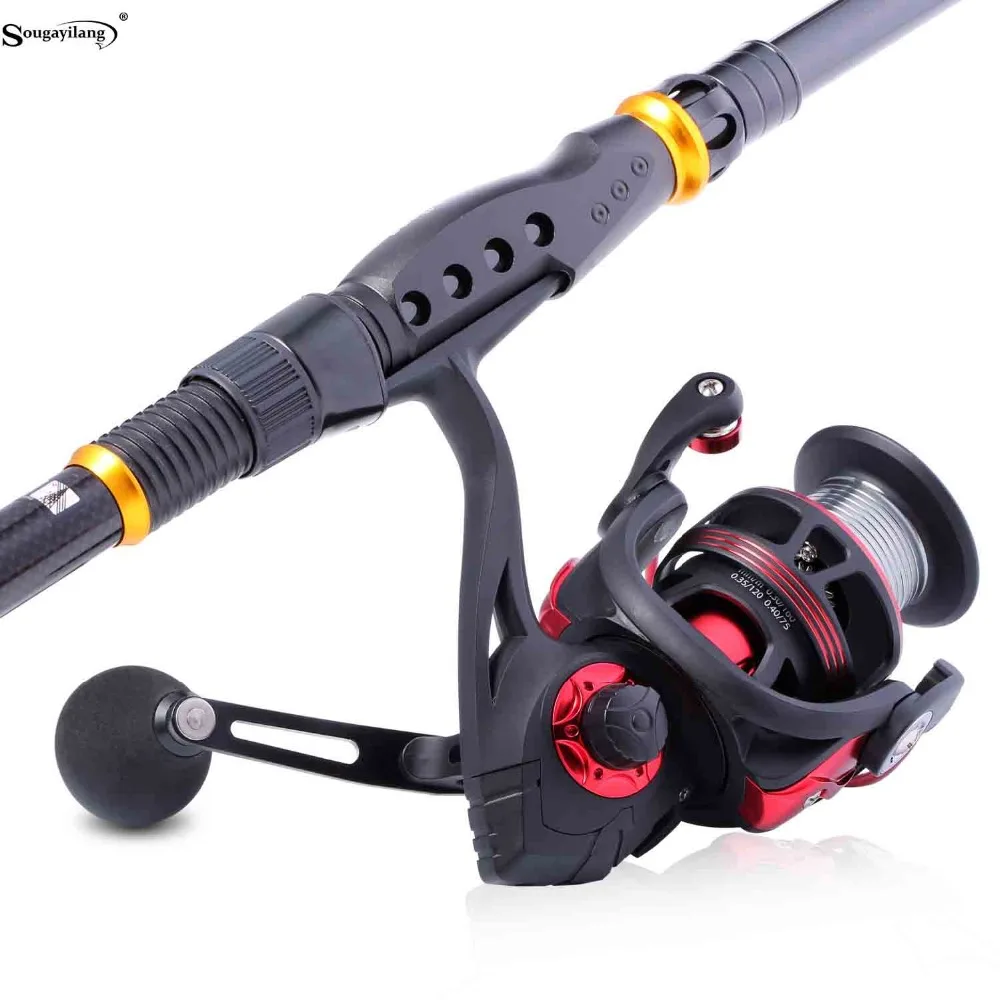 

Sougayilang 1.8-3.3m Telescopic Fishing Rod and 5.2:1 Spinning Reel Sets Carp Fishing Rod Kit Fishing Reel Combo Saltwater pesca