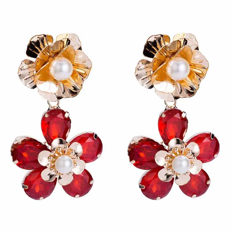 2018 New European Style Vintage Trendy Flowers Women Eardrops Floral