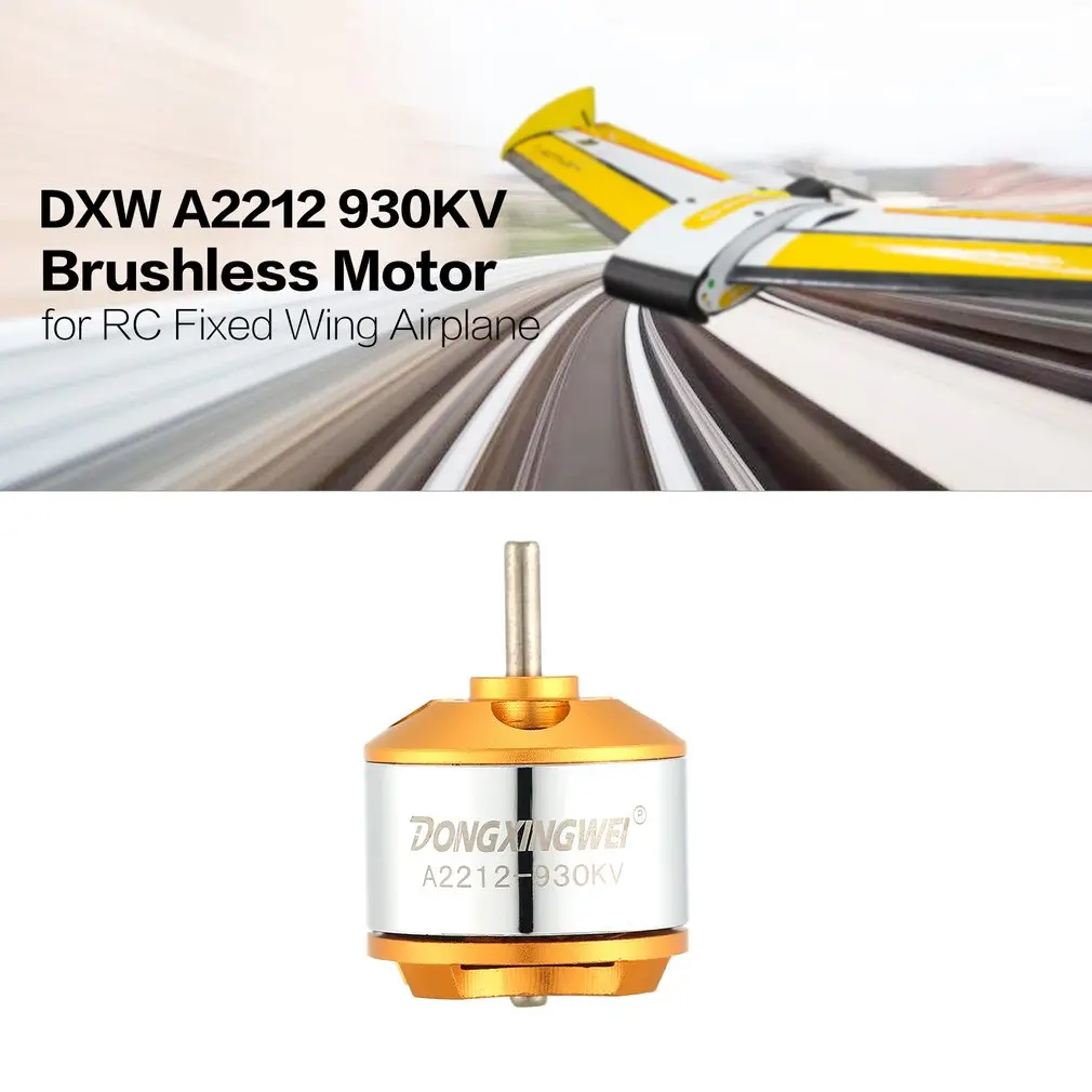 

DXW A2212 2212 930KV 2-4S 3.17mm Outrunner Brushless Motor for RC FPV Fixed Wing Drone Airplane Aircraft 1060 Propeller