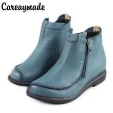 Careaymade-Women Mori girl retro art boots,Spring/autumn head layer cowhide short boots,Handmade genuine leather boots,2colors Careaymade-Women Mori girl retro art boots,Spring/autumn head layer cowhide short boots,Handmade genuine leather boots,2colors