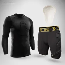 Для мужчин wo Для мужчин Футбол форму вратарь футбольного вратаря Майки локоть Спорт безопасности одежды короткий с гвардии защиты Грудь