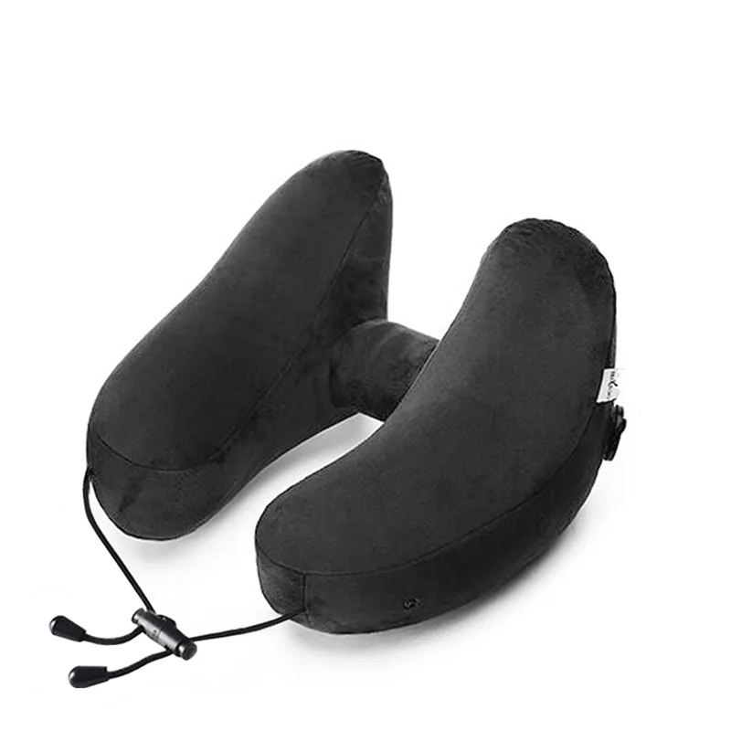 2018 Newest Design H-Shape Folding Travel inflatable Pillow Detachable Soft Cloth Cover Airplane Neck Pillow Car Headrest 