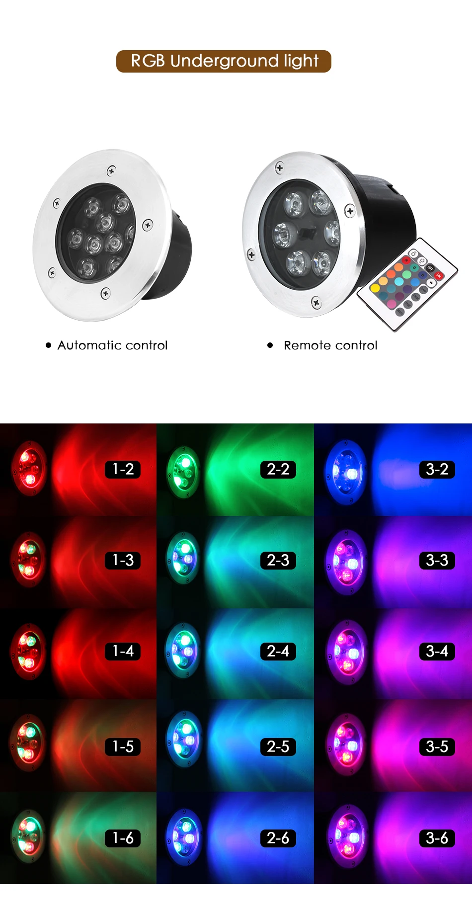 Светодиодный подземный свет дистанционного RGB IP68 Водонепроницаемый Открытый Сад дорожка напольная лампа AC110V 220 V квадратное ландшафтное освещение 24 W 36 W