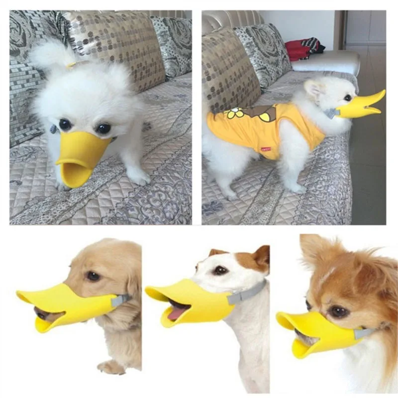 2018 новинка собака маска морда силиконовые Cute Duck рот Дизайн Кора Укус stop морды