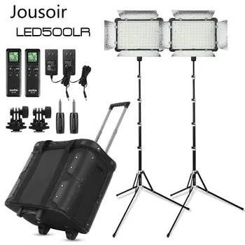 

Godox LED Light 2X LED500LRC 3300-5600K Video Light + Light Stand + Roller Carry Bag Video Studio Lights CD05Y