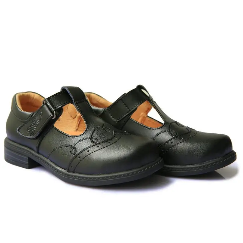 girls black velcro school shoes