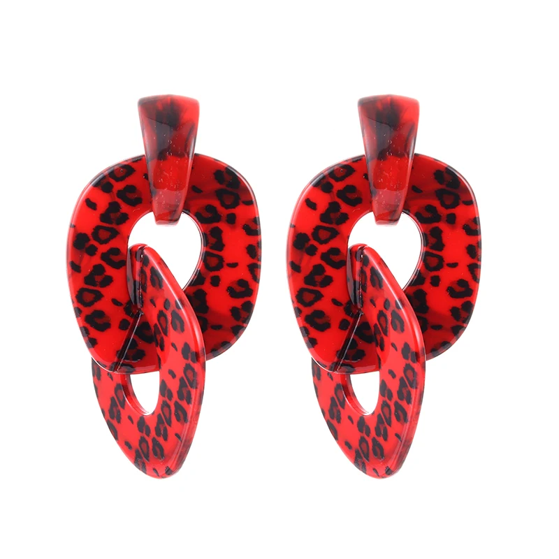 FishSheep эффектный Леопардовый цвет, акриловый серьги-капли ZA для женщин геометрические винтажные большие длинные модные серьги с подвесками ювелирные изделия