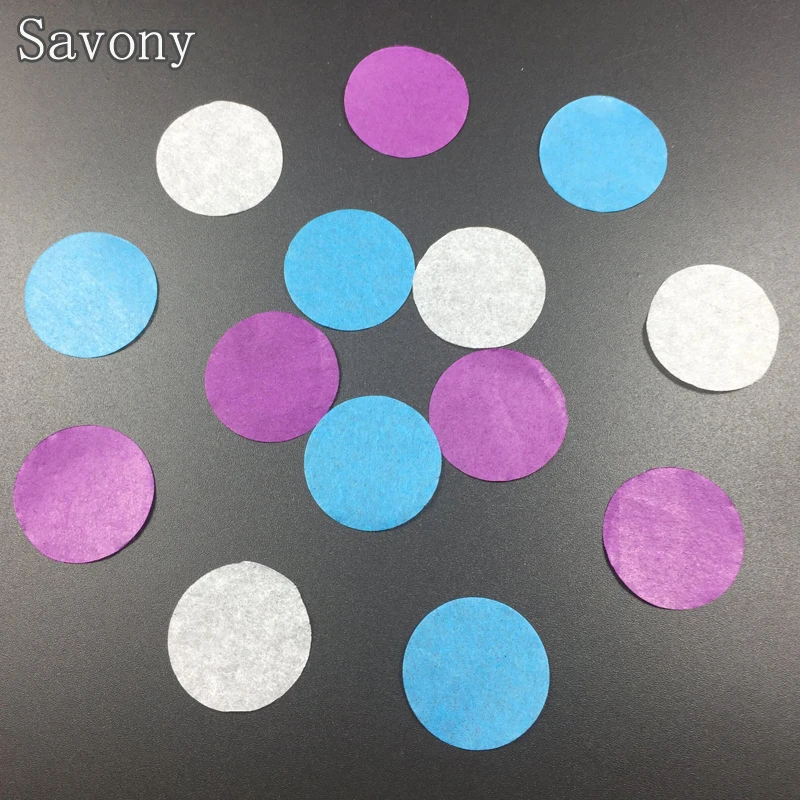 

1500pcs 2.5cm/1inch White&Blue&Purple Circle Shape Tissue Paper Confetti For Wedding Birthday Party Table Decorations