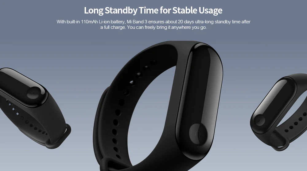 Xiaomi Mi Band 3 Smart Bracelet Heart Rate Monitor Bluetooth 4.2 Wristband