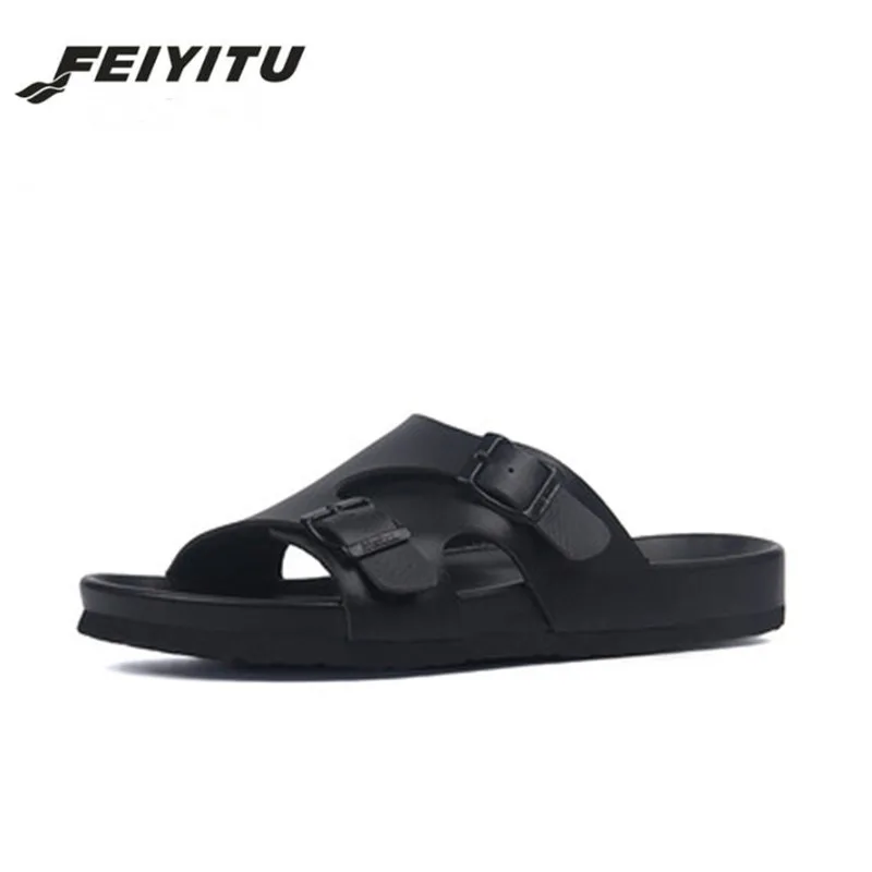 Сандалии FeiYiTu мужские без застежки повседневные пляжные тапочки шлепанцы
