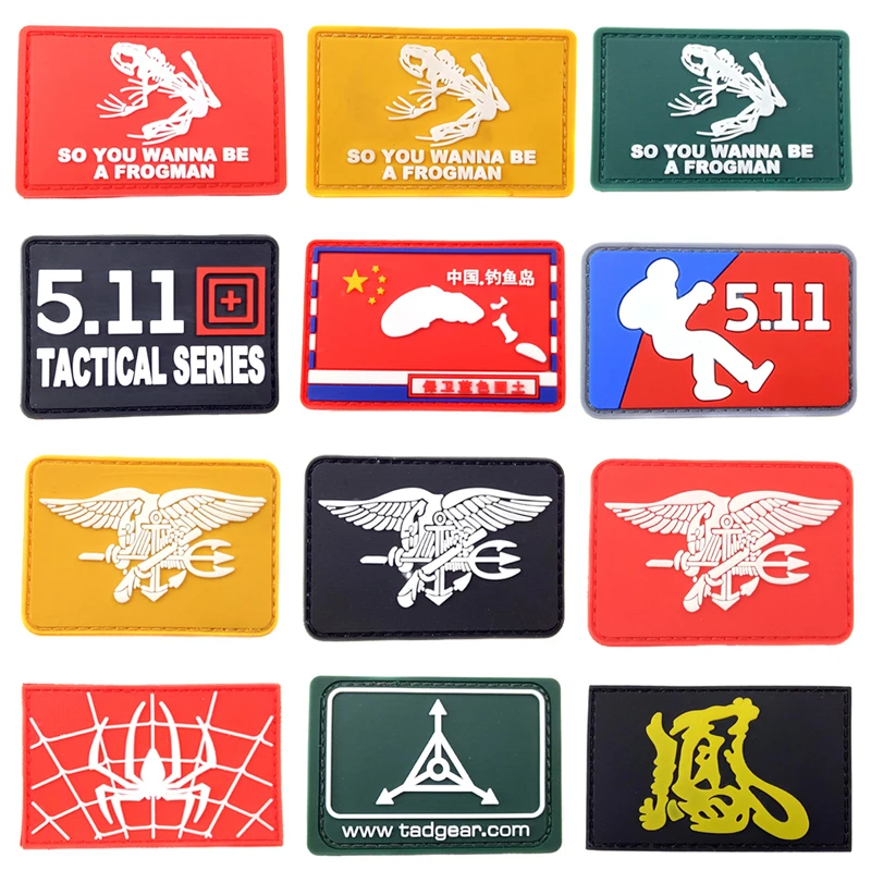 

PVC Rubber Embroidery Tactical Military Headband Buckle Clothing Military Armband Rubber Sports Outdoor Badge