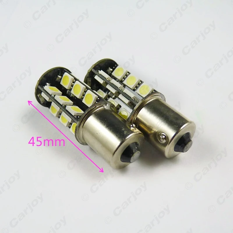 LEEWA 50 шт. белый BA15S/1156 5050SMD 27 Светодиодный s P21W Автомобильный светодиодный свет лампы поворота Стоп-сигнал свет# CA3081
