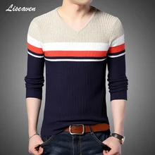 Liseaven Мужской пуловер с v-образным вырезом свитера Новое поступление свитер мужские топы с длинным рукавом мужские пуловеры