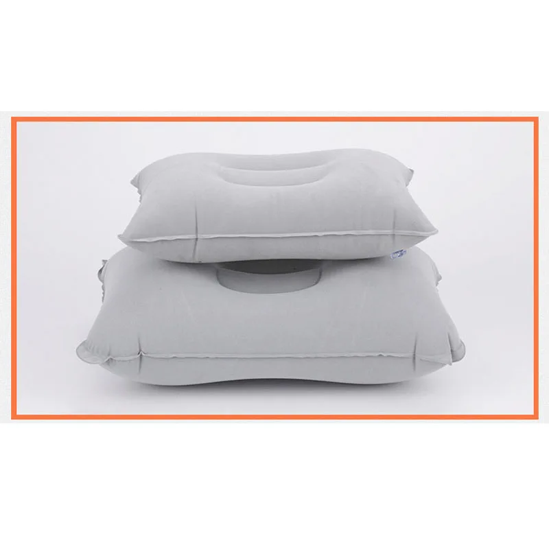 Portable Pillow Travel Air Cushion Inflatable Double Sided Flocking Cushion Camp Beach Car Plane Hotel Head Rest Bed Sleep