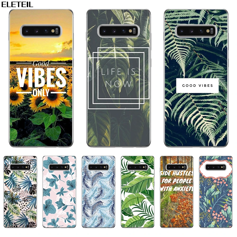 

for Samsung s10e s10 9 8 7 6 6s plus Tropical plants fresh green leaves Soft Silicone Tpu phone Case for galaxy s6 7 edge A40
