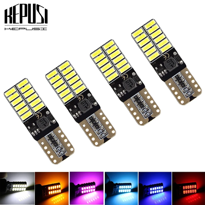 

4PCS Auto W5W LED T10 Canbus 24 smd Led Lamp for Car Front Side Marker Door Courtesy License Plate LED Light Bulbs 12V 24V