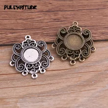 PULCHRITUDE 6 шт./лот 10 мм Внутренний размер два цвета известность стиль цветы круглый кабошон разъем+ стеклянная основа Установка Подвески кулон
