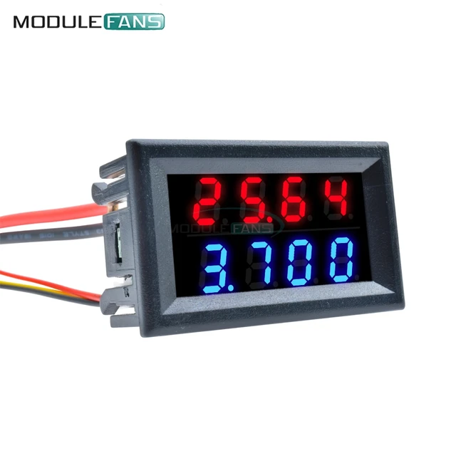 DC 100V/200V 10A デジタル電圧計電流計 5 線式電圧電流計電源赤