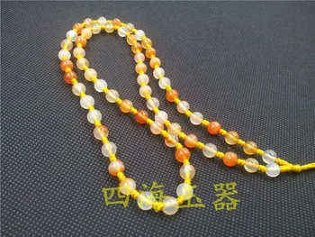 

The new luxury boutique chalcedony agate necklace pendant chain wholesale braided rope