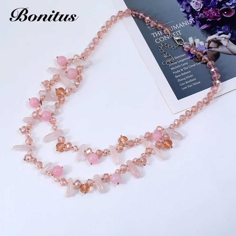 [Bonitus Jewelry] 2018 Новое поступление Модные Колье Заявление ожерелья Природный