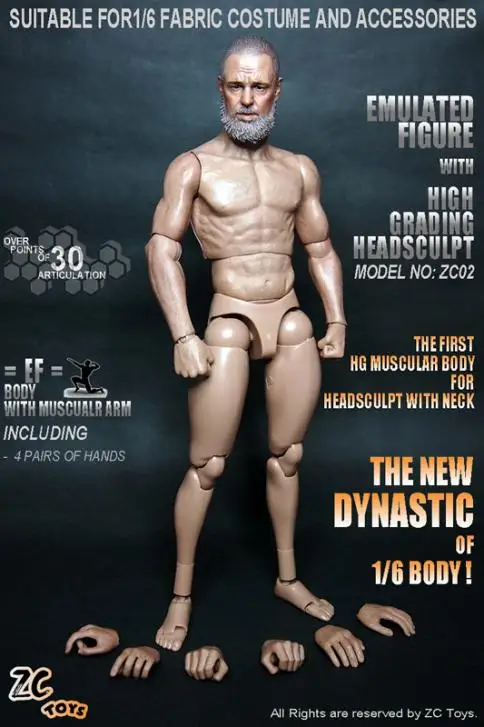 

ZC Toys 1/6 Scale Muscular Figure Body ZC02 With Head Compatible with Hot Toys 2016 NEW