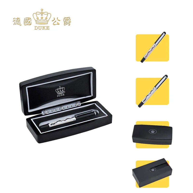 

Luxury Black and Red Stripes Fountain Pen High Quality Duke Business Gift Pens with An Original Box Free Shipping Pen Stationery