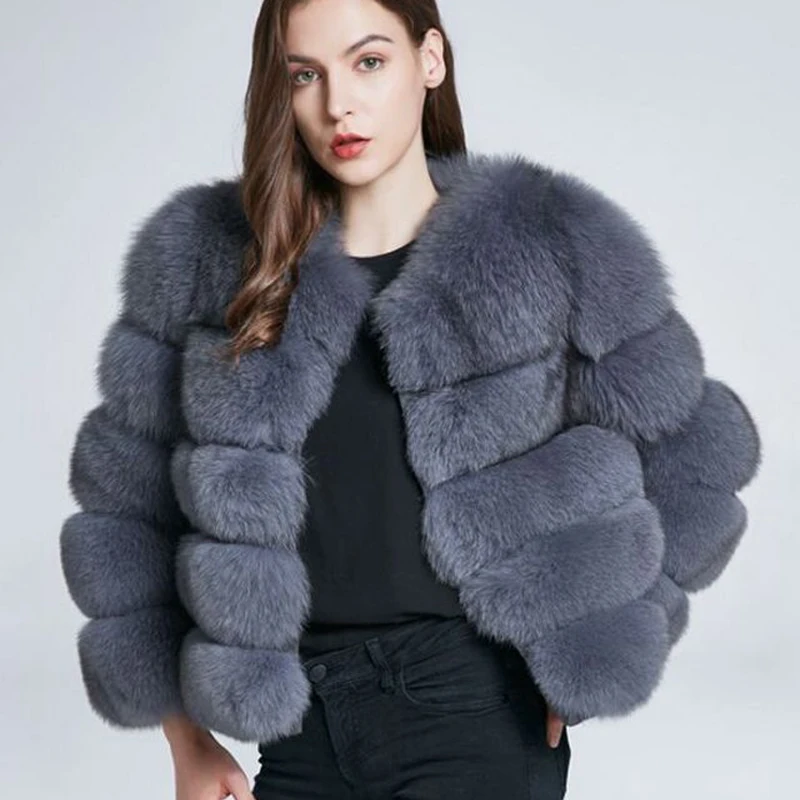 S-3XL Mink Coats Women 2018 Winter New Fashion Pink FAUX Fur Coat Elegant Thick Warm Outerwear Fake Fur Jacket Chaquetas Mujer