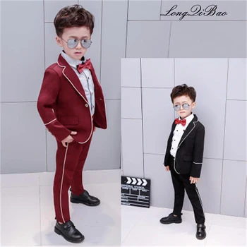

Children's suit 2018 spring and autumn children's clothing boy wedding flower girl dress small suit set three-piece