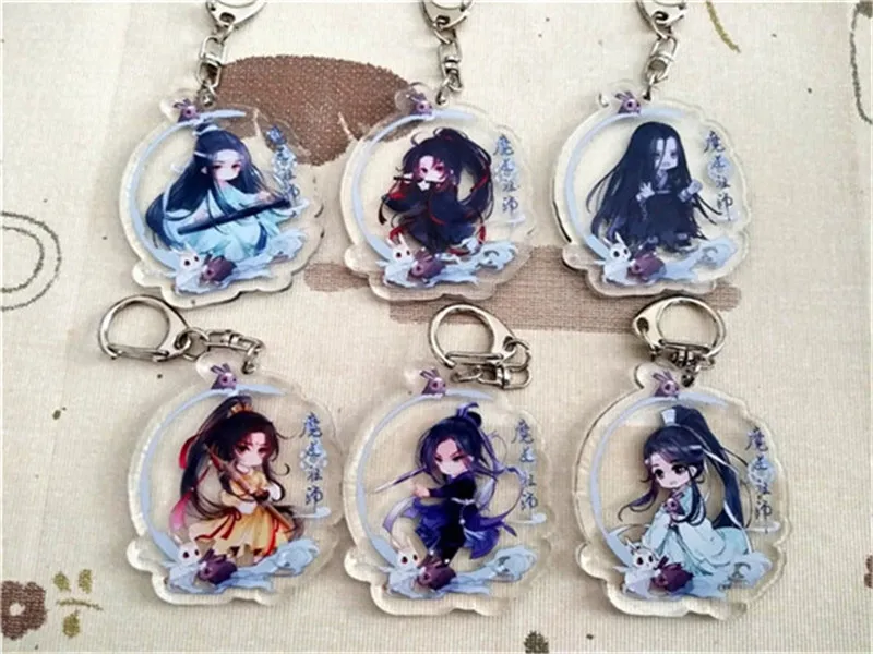 

Anime Cartoon Grandmaster of Demonic Cultivation Lan wangji Wei Wuxian Wen Ning Keychain Halloween Cosplay Keychain keyring Gift