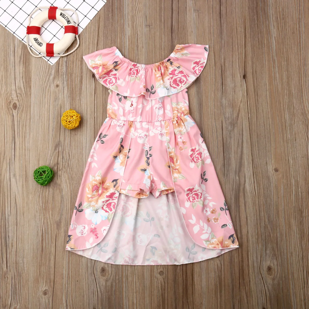 Платье для девочек летняя одежда для маленьких девочек цветочный принт короткий рукав детский комбинезон платье спортивный костюм наряды Повседневное платье